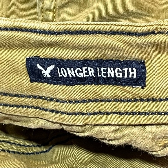 American Eagle Active Flex Longer Length Shorts Mens Size 26 Khaki Chino Causal - Picture 6 of 10